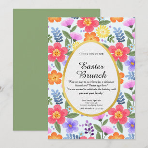 Farbenprächtig handgezeichneter Blumenstrauß Einladung