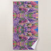 farbenprächtige abstrakte Blumengestaltung Strandtuch (Vorderseite)