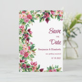 Farbenprächtige Blume Save the Date Einladung (Stehend Vorderseite)