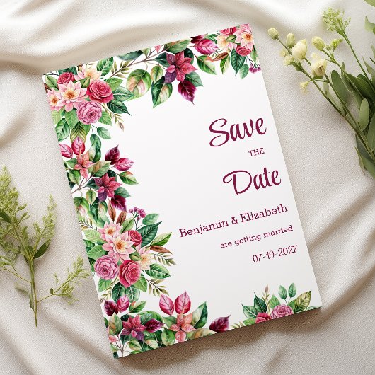 Farbenprächtige Blume Save the Date Einladung