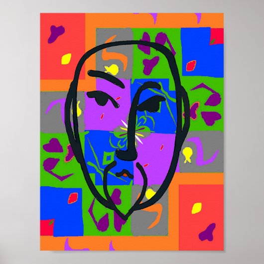 Farbenprächtige Formen Matisse Style Poster (Vorne)