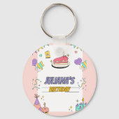 Farbenprächtige Geburtstagsparty Schlüsselanhänger (Vorderseite)