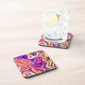 Farbenprächtiges abstraktes Design im Fokus Getränkeuntersetzer (Rechte Seite)