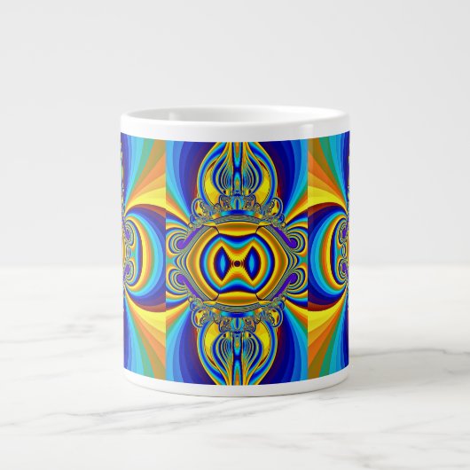 Farbenprächtiges abstraktes Design Jumbo-Tasse (Vorderseite)