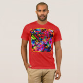 Farbenprächtiges abstraktes Design T-Shirt (Vorne ganz)
