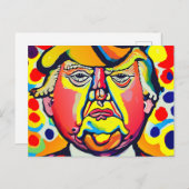 Farbenprächtiges aktuelles Donald Trump-Portrait Postkarte (Vorne/Hinten)