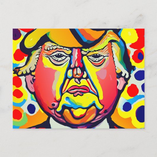 Farbenprächtiges aktuelles Donald Trump-Portrait Postkarte (Vorderseite)