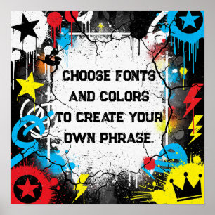 Farbenprächtiges Graffiti-Angebot Poster
