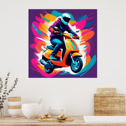 Farbenprägung eines Reisenden Poster (Küche)