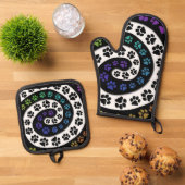 Farbenprägung Ofenhandschuh & Topflappen-Set (Oben Unten)