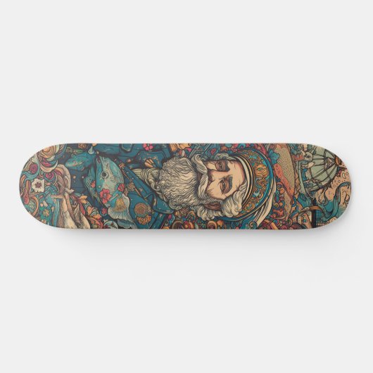 Farbenpsychedelischer Nemo Skateboard (Horizontal)