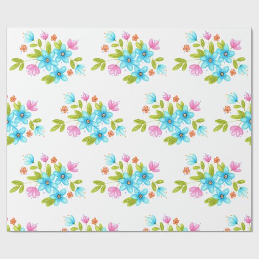 Farbenreiche Bouquet-Muster Geschenkpapier (Flach)