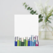 Farbenreiche Bücher Postkarte (Stehend Vorderseite)
