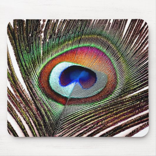 Farbenreiche Kupfer-Pfauenfeder Mousepad (Vorne)