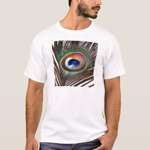 Farbenreiche Kupfer-Pfauenfeder T-Shirt