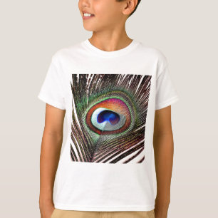 Farbenreiche Kupfer-Pfauenfeder T-Shirt