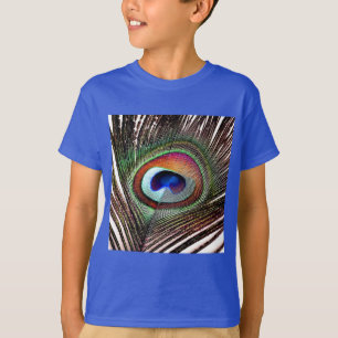 Farbenreiche Kupfer-Pfauenfeder T-Shirt