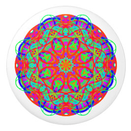 Farbenreiche Kurve Mandala Boho Keramikknauf