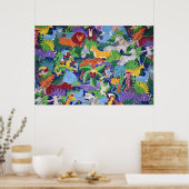 Farbenreiche Tierwelt Poster (Küche)
