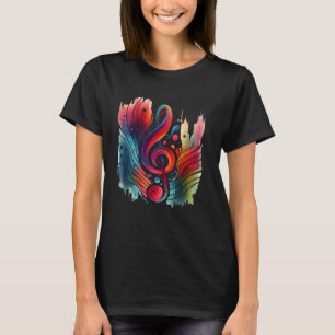 Farbenreicher Violinschlüssel - Musiker oder Musik T-Shirt