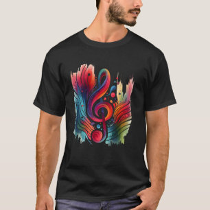 Farbenreicher Violinschlüssel - Musiker oder Musik T-Shirt