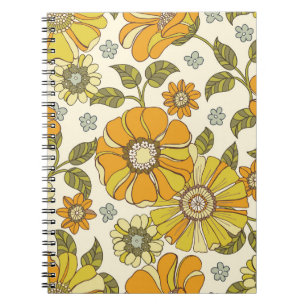 Farbenreiches, großes handGezeichnet, blühendes Vi Notizblock