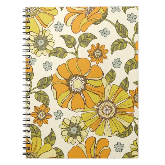 Farbenreiches, großes handGezeichnet, blühendes Vi Notizblock (Vorderseite)