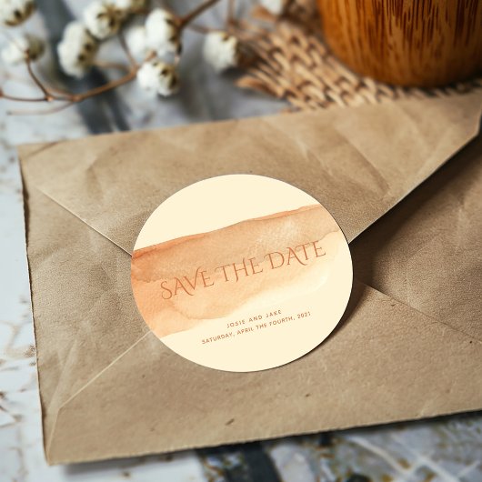 Farbenreinigung Save the Date Runder Aufkleber