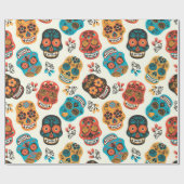 Farbenretro-Blütenzucker-Muster Geschenkpapier (Flach)