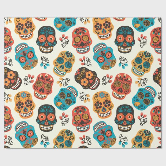 Farbenretro-Blütenzucker-Muster Geschenkpapier (Flach)