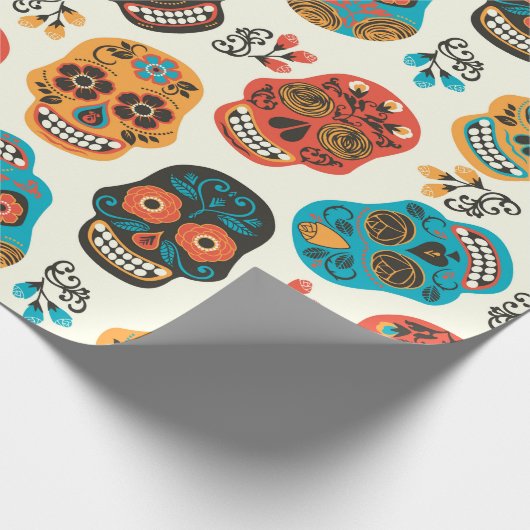 Farbenretro-Blütenzucker-Muster Geschenkpapier (Ecke)