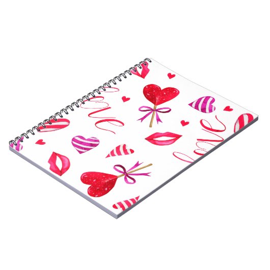 Farbenromantisches Muster Notizblock (Linke Seite)