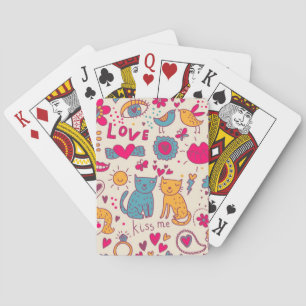 Farbenromantisches Muster Spielkarten