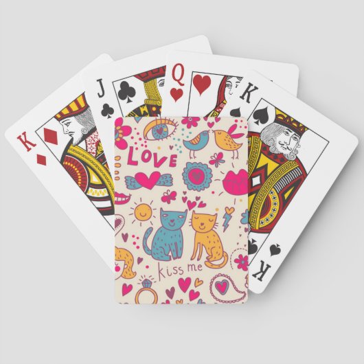 Farbenromantisches Muster Spielkarten (Rückseite)