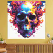 Farbenschädel Leinwanddruck (Insitu (Wohnzimmer))