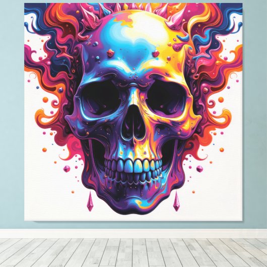 Farbenschädel Leinwanddruck (Insitu (Holzboden))