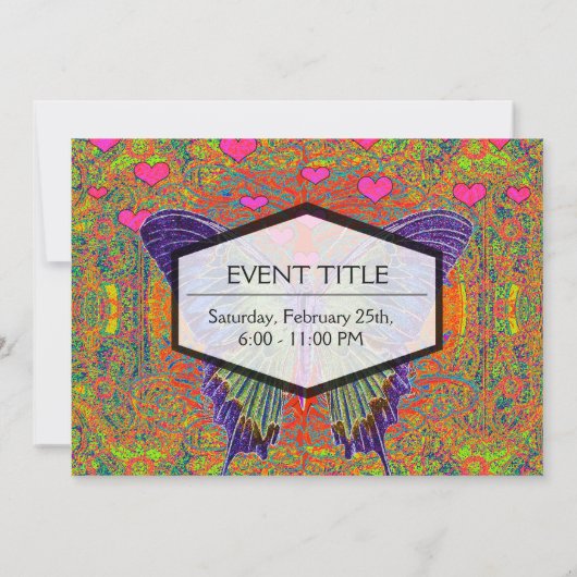 Farbenschmetterling Einladung (Rückseite)