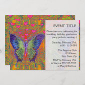 Farbenschmetterling Einladung (Vorne/Hinten)