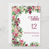 Farbenschöne Blume Bouquet Tischnummern (Vorderseite)