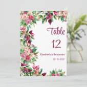 Farbenschöne Blume Bouquet Tischnummern (Stehend Vorderseite)