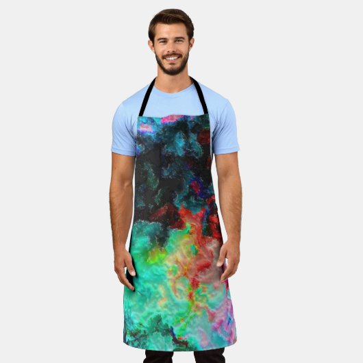 Farbenspiel: Abstrakte Aquarellkunst Schürze (Getragen)