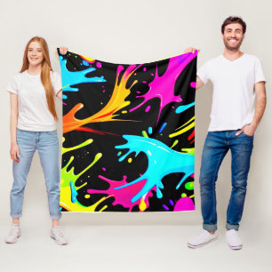 Farbenspiel: Abstrakte Kunst Fleecedecke