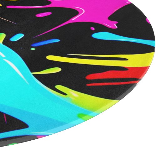 Farbenspiel: Abstrakte Kunst Schneidebrett (Ecke)