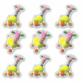 Farbenspielzeug Giraffe Zeichnend Aufkleber (Vorderseite)
