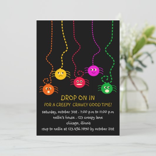 Farbenspinnen Einladung (Stehend Vorderseite)