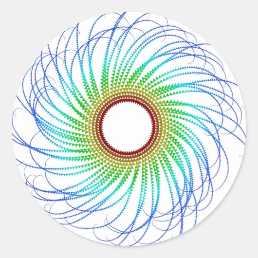 Farbenspirale Runder Aufkleber (Vorderseite)