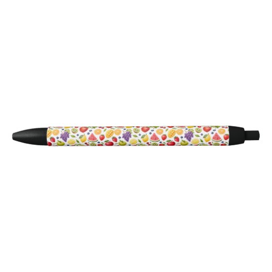 Farbenstift mit fruchtigem Muster (weiße Basis) Kugelschreiber (Vorderseite)