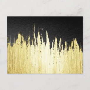 Farbenstriche in Imitaten Gold auf schwarz Postkarte