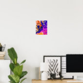 Farbensturm | Bestes abstraktes farbiges Bild Poster (Heimbüro)