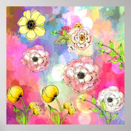 Farbensymbole Tropfen Malkunst durch Heilung von L Poster